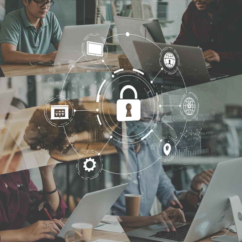 잠금 아이콘이 겹쳐진 화면 속에서 데이터와 신뢰의 경계를 설계하는 온카스터디의 흐름