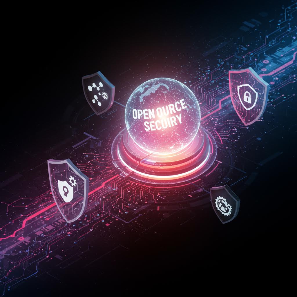 사이버 보안 이미지를 상징하는 디지털 구성이 교차하는 전경은 성찰적 온카스터디 판단을 비유하는 인상