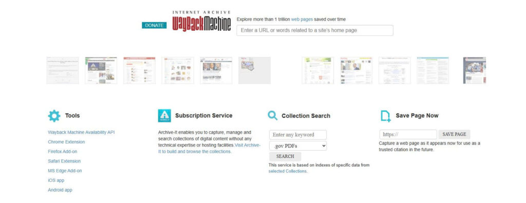 Wayback Machine web interface showing how users can input a URL to save and archive an online forum thread forever.